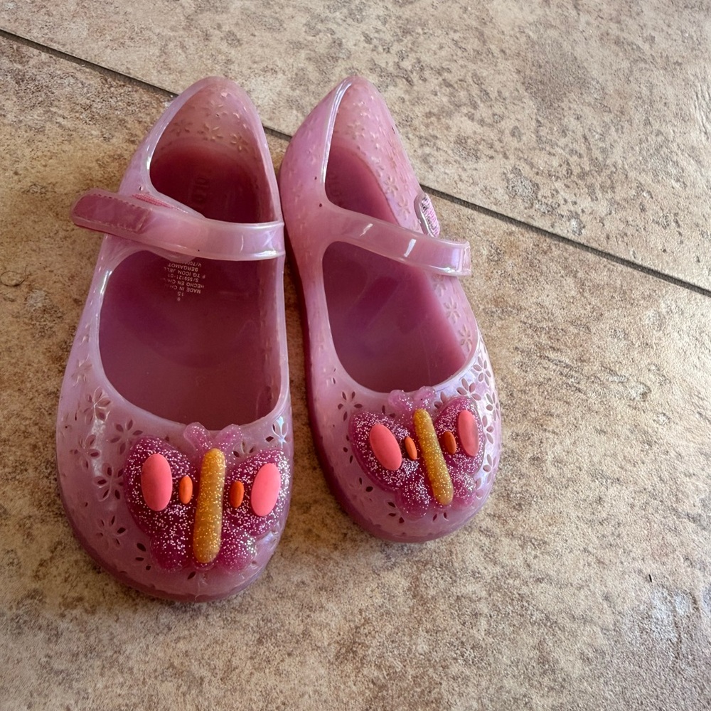 Old Navy Pink Butterfly Kids Dress Shoes